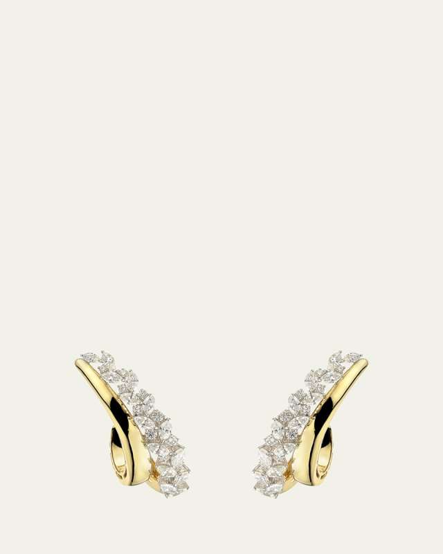 18K Yellow and White Gold Diamond Ear Climber